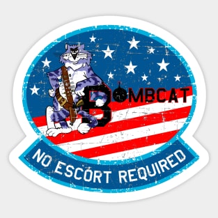 F-14 Tomcat - Bombcat - No Escort Required - grunge Style Sticker